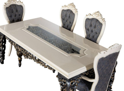 Esszimmer Stuhl Sessel Set 2x Stühle mit Armlehnen + 2x Stühle Luxus Sessel Neu